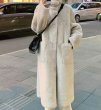 画像5: fake Sheepskin Stand Collar Plush Fur Long Coat fur coat Jacket　エコファーシープスキンロング コート ジャケット (5)