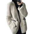 画像7: V neck imitation mink jacket coat Plush Fur  Jacket　フェイクミンクエコファーVネック  ジャケットコート (7)