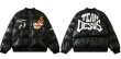 画像3: team desus embroidery Jumper jacket baseball uniform jacket blouson　ユニセッ クス男女兼用チームエンブレムレザーダウンジャケットスタジアムジャンパー スタジャン ブルゾンジャケット (3)