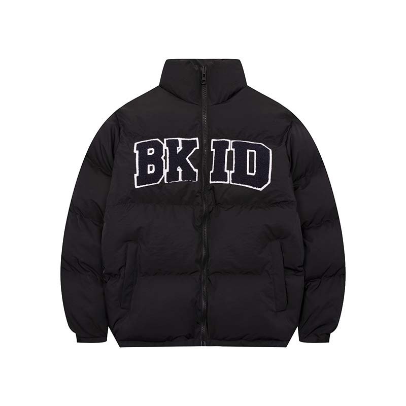 画像2: BKID embroidery Jumper jacket baseball uniform jacket blouson ユニセッ クス男女兼用BKID ロゴダウンジャケットスタジアムジャンパー スタジャン ブルゾンジャケット (2)