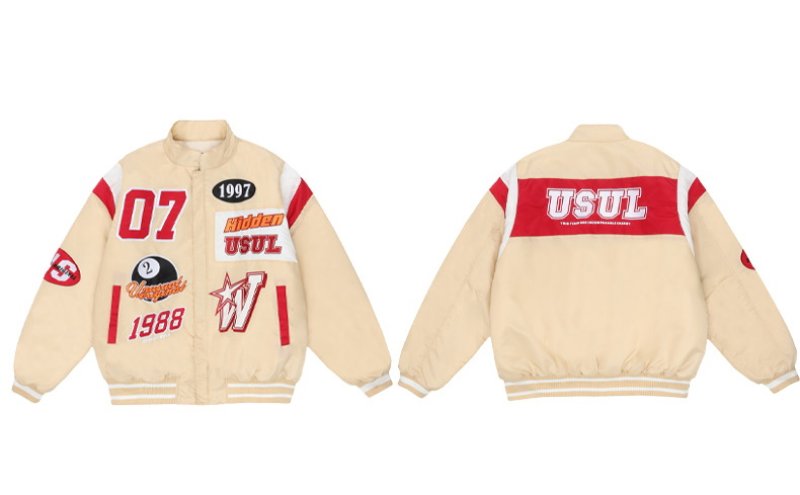 画像3: Zongchi Clothing Club embroidery Jumper jacket baseball uniform jacket blouson ユニセッ クス男女兼用スタンドカラークラブ刺繍ジャケットスタジアムジャンパー スタジャン ブルゾンジャケット (3)