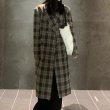 画像3: green gray plaid profile woolen coat Long Coat  Jacket　チェックダブルブレストロング コート ジャケット (3)