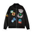 画像1: Smile & Bear Emblem Jumper jacket baseball uniform jacket blouson　ユニセッ クス男女兼用スマイル＆ベアエンブレム刺繍スタジアムジャンパー スタジャン ブルゾンジャケット (1)