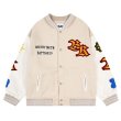 画像2: flower & sun embroidery Jumper jacket baseball uniform jacket blouson　ユニセッ クス男女兼用フラワー＆太陽サン刺繍ジャケットスタジアムジャンパー スタジャン ブルゾンジャケット (2)