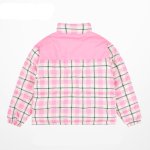 画像7: plaid down jacketJumper baseball uniform jacket blouson　ユニセッ クス男女兼用チェック柄ダウンジャケットスタジアムジャンパー スタジャン ブルゾンジャケット (7)