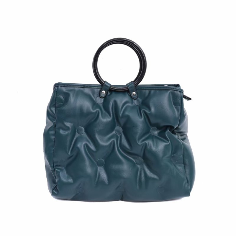 画像8: Quilted Drawstring leather Tote Shoulder Bag　キルティングダウンレザー トートショルダーバッグ (8)