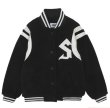 画像3: S logo sheepskin fleece embroidery Jumper jacket baseball uniform jacket blouson　ユニセッ クス男女兼用Sロゴシープスキンフリース刺繍ジャケットスタジアムジャンパー スタジャン ブルゾンジャケット (3)
