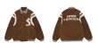 画像5: S logo sheepskin fleece embroidery Jumper jacket baseball uniform jacket blouson　ユニセッ クス男女兼用Sロゴシープスキンフリース刺繍ジャケットスタジアムジャンパー スタジャン ブルゾンジャケット (5)