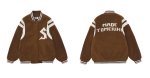 画像5: S logo sheepskin fleece embroidery Jumper jacket baseball uniform jacket blouson　ユニセッ クス男女兼用Sロゴシープスキンフリース刺繍ジャケットスタジアムジャンパー スタジャン ブルゾンジャケット (5)