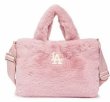 画像1: NY lamb wool large-capacity portable bucket bag one-shoulder fur bagTote Bag　MLB NY LAファートートショルダーバッグ (1)