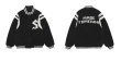 画像6: S logo sheepskin fleece embroidery Jumper jacket baseball uniform jacket blouson　ユニセッ クス男女兼用Sロゴシープスキンフリース刺繍ジャケットスタジアムジャンパー スタジャン ブルゾンジャケット (6)