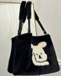 画像3: RABBIT EMBROIDERY FUR TOTE SHOULDER BAG　ラビットファー トートショルダーバッグ (3)