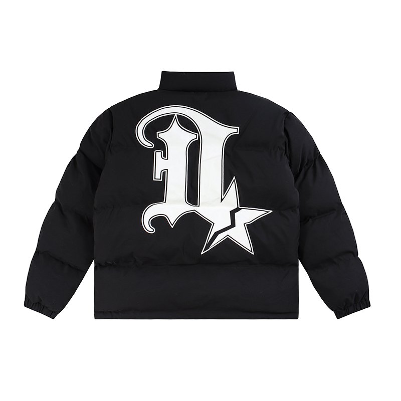 画像2: D Logo print down jacketJumper baseball uniform jacket blouson ユニセッ クス男女兼用Dロゴプリントダウンジャケットスタジアムジャンパー スタジャン ブルゾンジャケット (2)