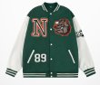 画像2: angry bulldog baseball embroidery Jumper jacket baseball uniform jacket blouson　ユニセッ クス男女兼用アングリーブルドッグ刺繍ジャケットスタジアムジャンパー スタジャン ブルゾンジャケット (2)