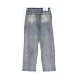 画像3: Unisex washed star embroidery DENIM PANTS jeans  Pants　ユニセックダメージスター星デニムパンツジーンズパンツ (3)