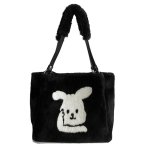 画像1: RABBIT EMBROIDERY FUR TOTE SHOULDER BAG　ラビットファー トートショルダーバッグ (1)
