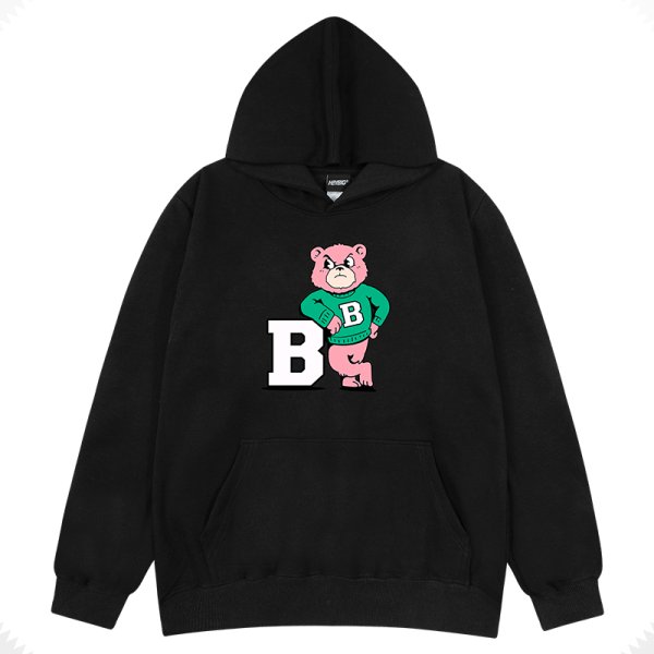 画像1: angry bear hoodie sweater 　 ユニセックス 男女兼用アングリーベア熊プリントフーディーパーカースウェットトレーナー (1)