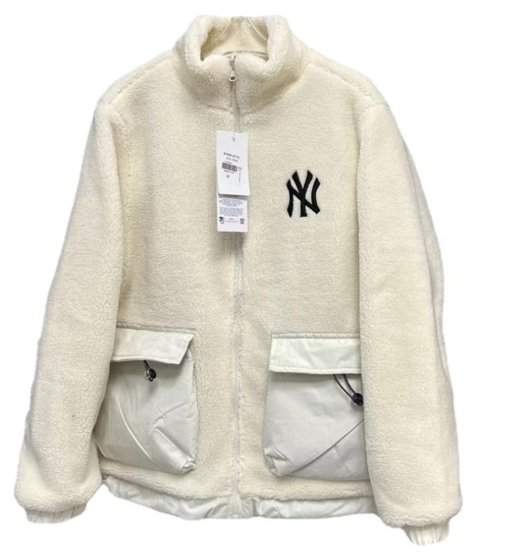 画像8: MLB NY Fur Reversible Jacket fleece embroidery Jumper jacket baseball uniform jacket blouson　ユニセッ クス男女兼用MLB NYシープスキンフリース刺繍リバーシブルジャケットスタジアムジャンパー スタジャン ブルゾンジャケット (8)