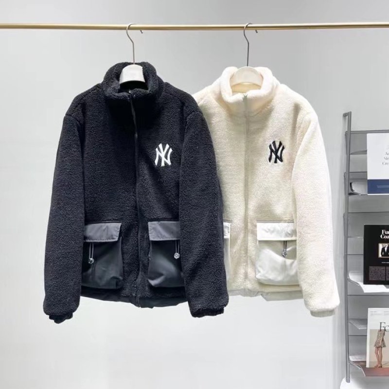 画像5: MLB NY Fur Reversible Jacket fleece embroidery Jumper jacket baseball uniform jacket blouson　ユニセッ クス男女兼用MLB NYシープスキンフリース刺繍リバーシブルジャケットスタジアムジャンパー スタジャン ブルゾンジャケット (5)