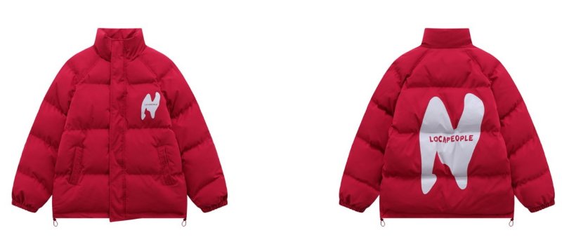 画像5: N Logo print down jacketJumper baseball uniform jacket blouson ユニセッ クス男女兼用Nロゴプリントスタンドカラーダウンジャケットスタジアムジャンパー スタジャン ブルゾンジャケット (5)