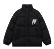 画像3: N Logo print down jacketJumper baseball uniform jacket blouson　ユニセッ クス男女兼用Nロゴプリントスタンドカラーダウンジャケットスタジアムジャンパー スタジャン ブルゾンジャケット (3)