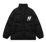 画像3: N Logo print down jacketJumper baseball uniform jacket blouson　ユニセッ クス男女兼用Nロゴプリントスタンドカラーダウンジャケットスタジアムジャンパー スタジャン ブルゾンジャケット (3)