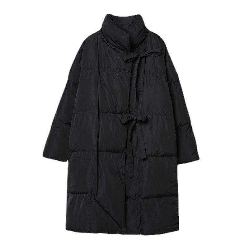 画像1: unisex down long coat　  男女兼用ユニセックスダウン紐がポイントロングコート  (1)