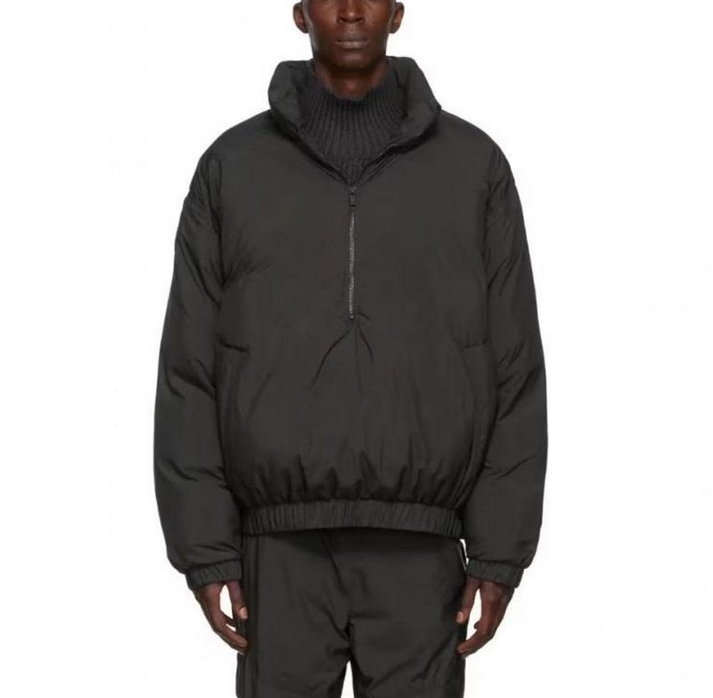 画像8: standard trend stand-up collar half zip Down jacket Jumper blouson ユニセッ クス男女兼用スタンドカラーハーフジップダウンジャケット スタジャン ブルゾンジャケット (8)