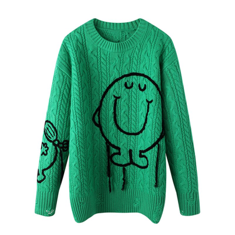 画像3: 23  Mr. Men Little Miss Over Sized 3D Fringe Long  Sleeve Sweater Pullover  ミスターメン リトルミス オーバーサイズ 3D フリンジ ロングスリーブ セーター プルオーバー (3)