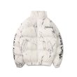 画像2: 22 men and women graffiti bear printed street loose padded jacket down jacket  ユニセックス 男女兼用 グラフィック ペイント ダウンコートジャケット ブルゾン (2)