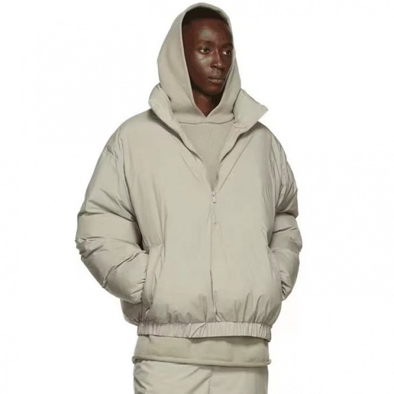 画像14: standard trend stand-up collar half zip Down jacket Jumper blouson ユニセッ クス男女兼用スタンドカラーハーフジップダウンジャケット スタジャン ブルゾンジャケット (14)