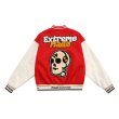 画像3: 22 made extreme SKULL EMBROIDERY BASEBALL JACKET baseball uniform jacket blouson ユニセックス 男女兼用  スカル 骸骨 スタジアムジャンパー スタジャン MA-1 ボンバー ジャケット ブルゾン (3)