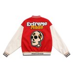 画像3: 22 made extreme SKULL EMBROIDERY BASEBALL JACKET baseball uniform jacket blouson ユニセックス 男女兼用  スカル 骸骨 スタジアムジャンパー スタジャン MA-1 ボンバー ジャケット ブルゾン (3)