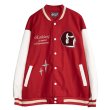 画像4: pretty big rabbit embroidery BASEBALL JACKET baseball uniform jacket blouson ユニセックス 男女兼用 プリティービッグ ラビット ウサギ刺繍スタジアムジャンパー スタジャン MA-1 ボンバー ジャケット ブルゾン (4)