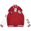 画像4: rabbit baseball embroidery BASEBALL JACKET baseball uniform jacket blouson ユニセックス 男女兼用  ラビット ウサギ野球刺繍スタジアムジャンパー スタジャン MA-1 ボンバー ジャケット ブルゾン (4)