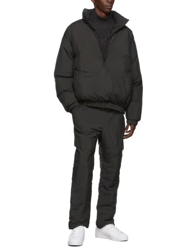 画像5: standard trend stand-up collar half zip Down jacket Jumper blouson ユニセッ クス男女兼用スタンドカラーハーフジップダウンジャケット スタジャン ブルゾンジャケット (5)