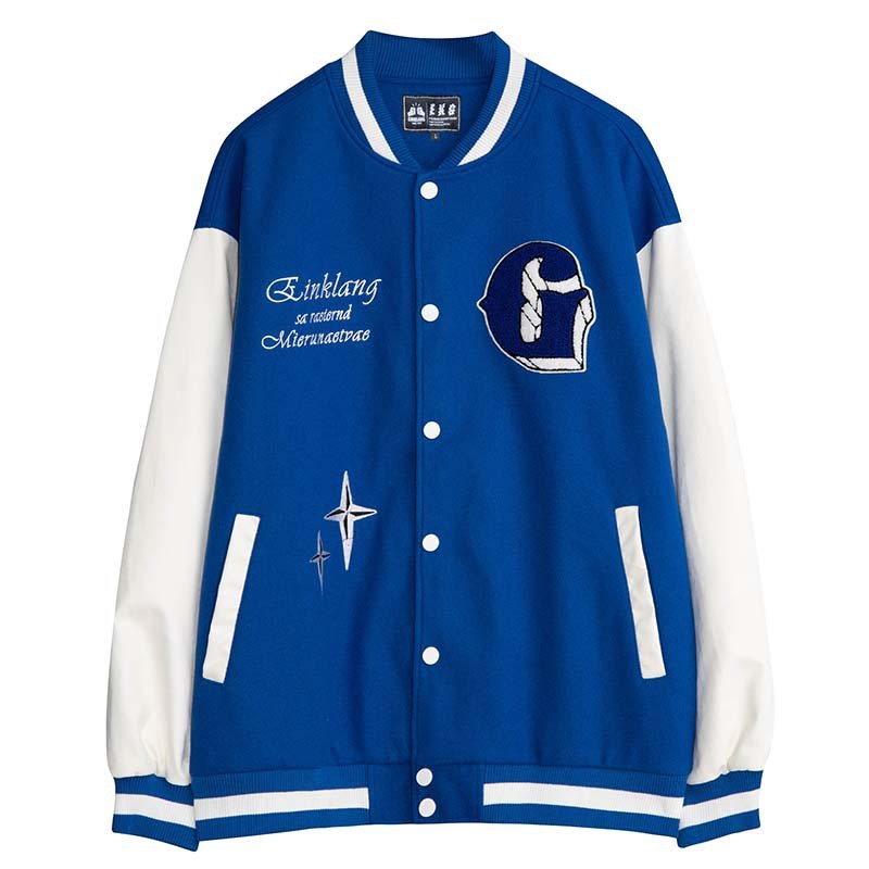 画像3: pretty big rabbit embroidery BASEBALL JACKET baseball uniform jacket blouson ユニセックス 男女兼用 プリティービッグ ラビット ウサギ刺繍スタジアムジャンパー スタジャン MA-1 ボンバー ジャケット ブルゾン (3)