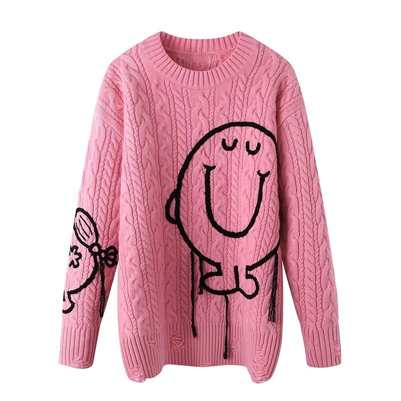 画像2: 23  Mr. Men Little Miss Over Sized 3D Fringe Long  Sleeve Sweater Pullover  ミスターメン リトルミス オーバーサイズ 3D フリンジ ロングスリーブ セーター プルオーバー (2)