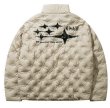 画像1: quilted down jacket blouson ユニセックス 男女兼用 キルティングダウンバックロゴジャケットスタジャン MA-1 ボンバー ジャケット ブルゾン (1)