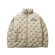 画像4: quilted down jacket blouson ユニセックス 男女兼用 キルティングダウンバックロゴジャケットスタジャン MA-1 ボンバー ジャケット ブルゾン (4)