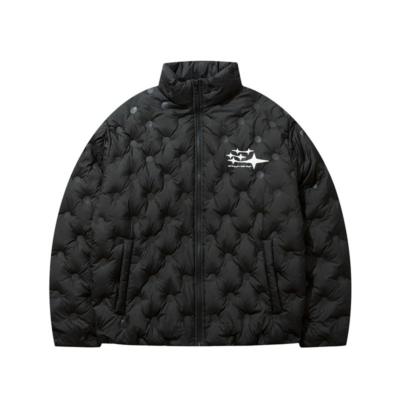 画像5: quilted down jacket blouson ユニセックス 男女兼用 キルティングダウンバックロゴジャケットスタジャン MA-1 ボンバー ジャケット ブルゾン (5)