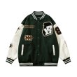 画像4: chess embroidery embroidery BASEBALL JACKET baseball uniform jacket blouson ユニセックス 男女兼用 チェス刺繍スタジアムジャンパー スタジャン MA-1 ボンバー ジャケット ブルゾン (4)