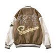 画像4: Oversized scattgar skateboard embroidery BASEBALL JACKET baseball uniform jacket blouson ユニセックス 男女兼用 オーバーサイズscattgarスケートボード刺繍スタジアムジャンパー スタジャン MA-1 ボンバー ジャケット ブルゾン (4)