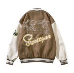 画像4: Oversized scattgar skateboard embroidery BASEBALL JACKET baseball uniform jacket blouson ユニセックス 男女兼用 オーバーサイズscattgarスケートボード刺繍スタジアムジャンパー スタジャン MA-1 ボンバー ジャケット ブルゾン (4)