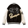 画像6: Oversized scattgar skateboard embroidery BASEBALL JACKET baseball uniform jacket blouson ユニセックス 男女兼用 オーバーサイズscattgarスケートボード刺繍スタジアムジャンパー スタジャン MA-1 ボンバー ジャケット ブルゾン (6)