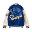 画像5: Oversized scattgar skateboard embroidery BASEBALL JACKET baseball uniform jacket blouson ユニセックス 男女兼用 オーバーサイズscattgarスケートボード刺繍スタジアムジャンパー スタジャン MA-1 ボンバー ジャケット ブルゾン (5)