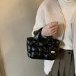 画像6: Quilted Soft Leather Down Mini Tote Shoulder Bag　キルティングレザーダウンミニトートショルダーバッグ エコバッグ (6)