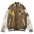 画像1: Oversized scattgar skateboard embroidery BASEBALL JACKET baseball uniform jacket blouson ユニセックス 男女兼用 オーバーサイズscattgarスケートボード刺繍スタジアムジャンパー スタジャン MA-1 ボンバー ジャケット ブルゾン (1)