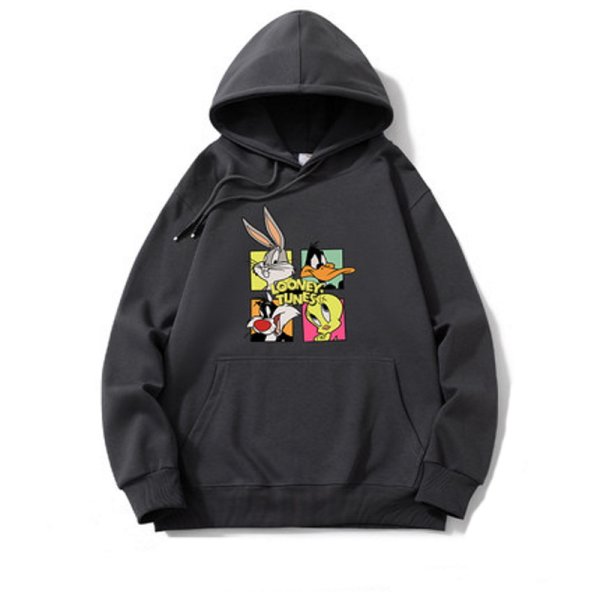 画像1: Bugs Bunny & Looney Tunes hoodie sweater  ユニセックス 男女兼用バックスバニー＆ルーニー・テューンズボックス プリント フーディスウェットパーカー (1)