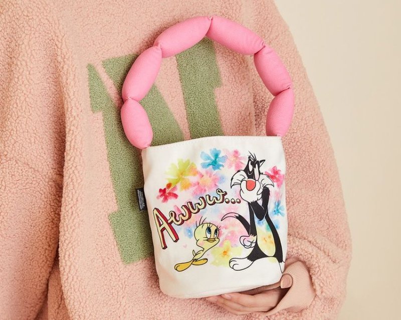 画像4: Bugs Bunny Looney Tunes bucket bag Tote  Bag　バックスバニールーニーテューンズミニトートバッグ エコバッグ (4)